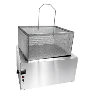 Dip tank with removable stainless basket