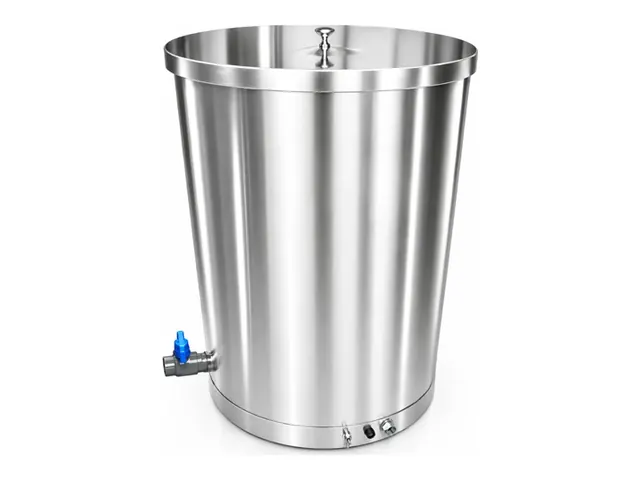 PRIMO heated holding and dispensing tank: round polished stainless with a bottom valve