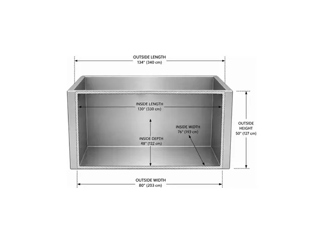 Open rectangular PRIMO melter tank with smooth stainless walls