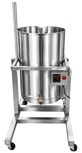 PRIMO 25 Gallon Waterless Heated Tilting Kettle & Pot Tipper, stainless steel equipment