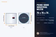 PRIMO 10000 Industrial Melter dimensions: 76 x 76 x 74 in (193 x 193 x 187 cm), L x W x H