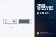 PRIMO 12-Chamber Candle Carving Dip Tank dimensions: 52 x 20 x 21 in (132 x 51 x 53 cm), L x W x H