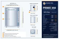 PRIMO 350 Industrial Melter dimension drawing: outside 24 x 24 x 32 in (610 x 610 x 813 mm), L x W x H; inner tank 22 in diameter x 30 in deep (559 x 762 mm). Section, front, side and top views.