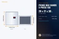 PRIMO Wax Hands X-Press 150 dimensions: 28 x 21 x 30 in (71 x 53 x 76 cm), L x W x H