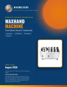 WaxHand Machine Owner/Operator Manual cover
