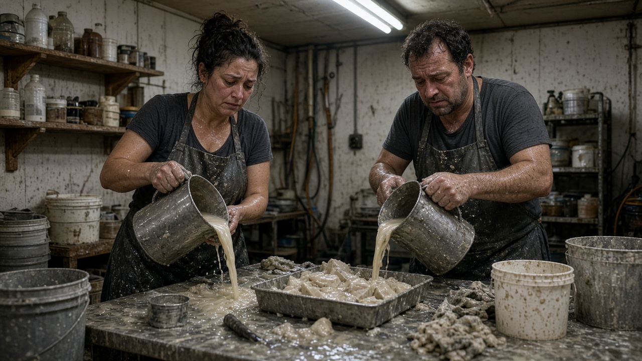 Manual soap production the hard way - hot, messy and slow