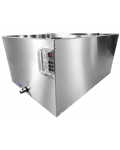WaxMelters custom stainless steel dip tank with digital temperature control and drain valve