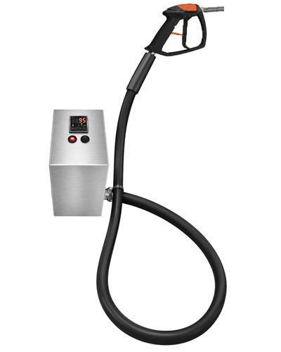 EZ-1 semi-automatic heated candle wax dispenser with heated pump, hose and dispensing head