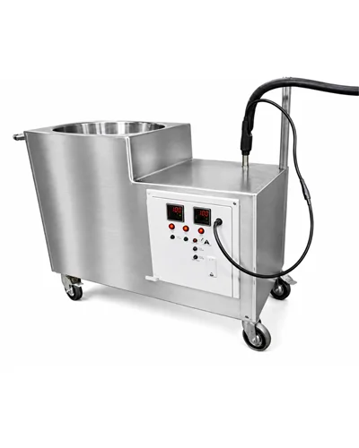 WaxMelters Pour X-Press 3000 tank with digital temperature controllers and heated hose